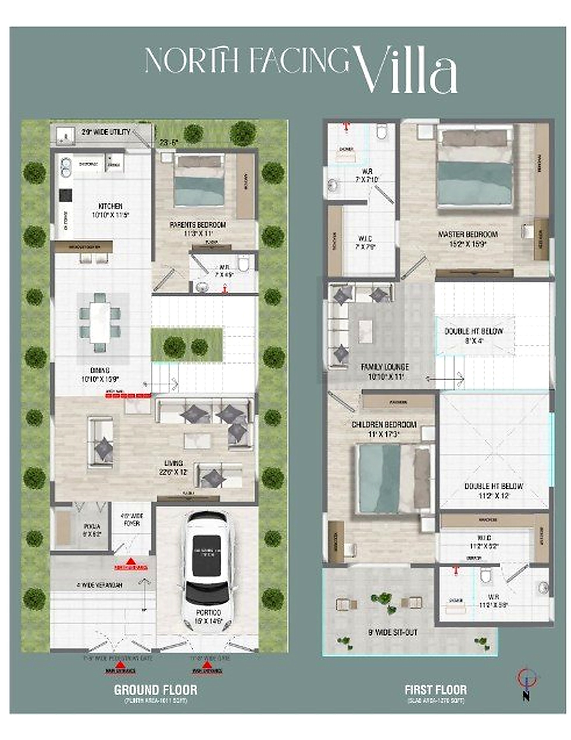 North Facing Villa — Ground and First Floor