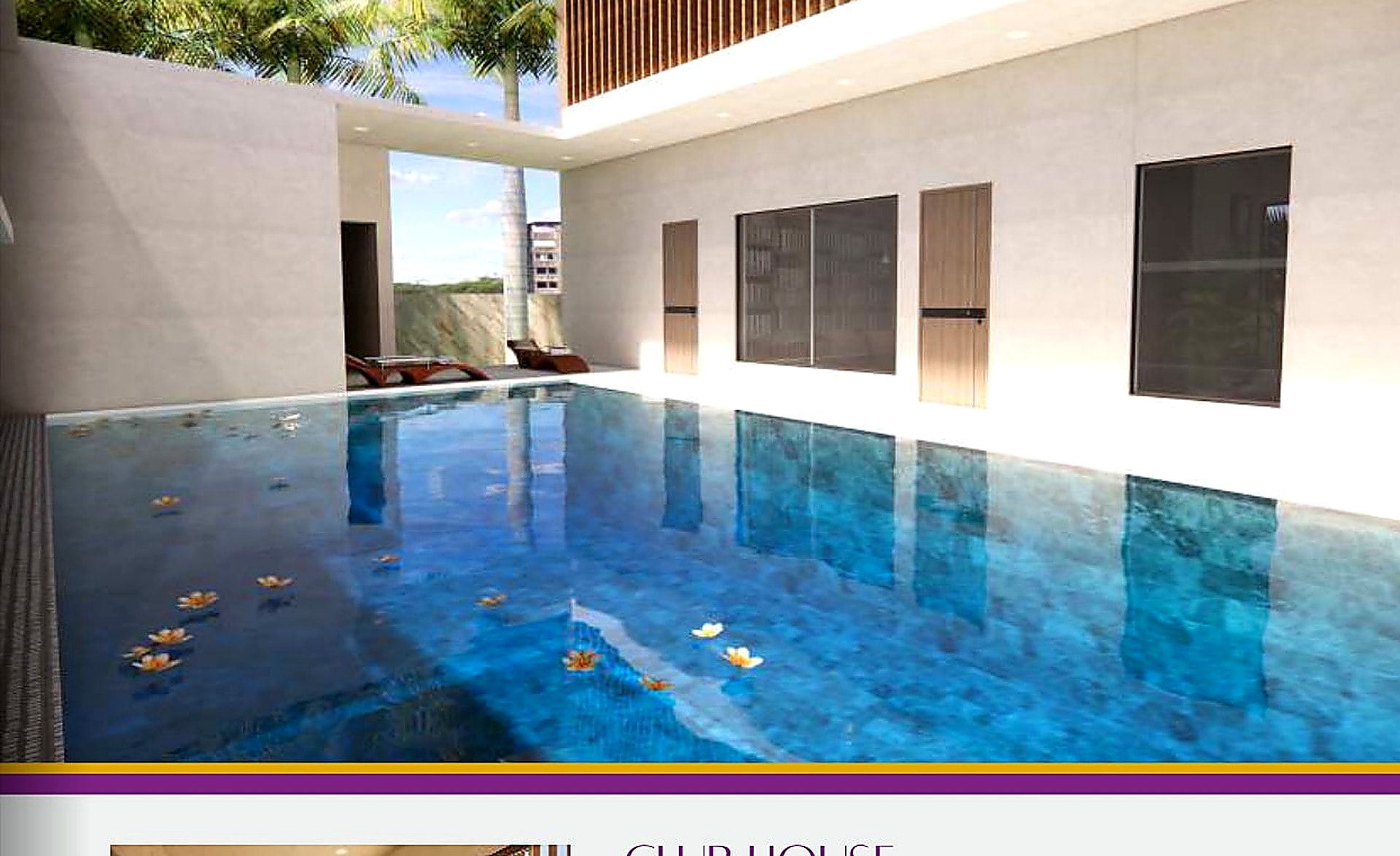 Swimming pool as shown in the Vishnu Soudha brochure